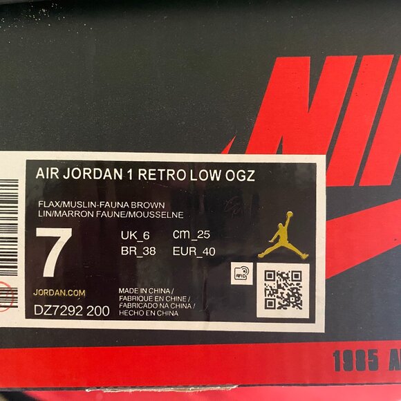 Nike Air Jordan 1 Retro OG x Zion Williamson Low “Voodoo" Size 7 - Picture 10 of 10